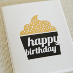 Etsy Happy Birthday Screen Printed Card