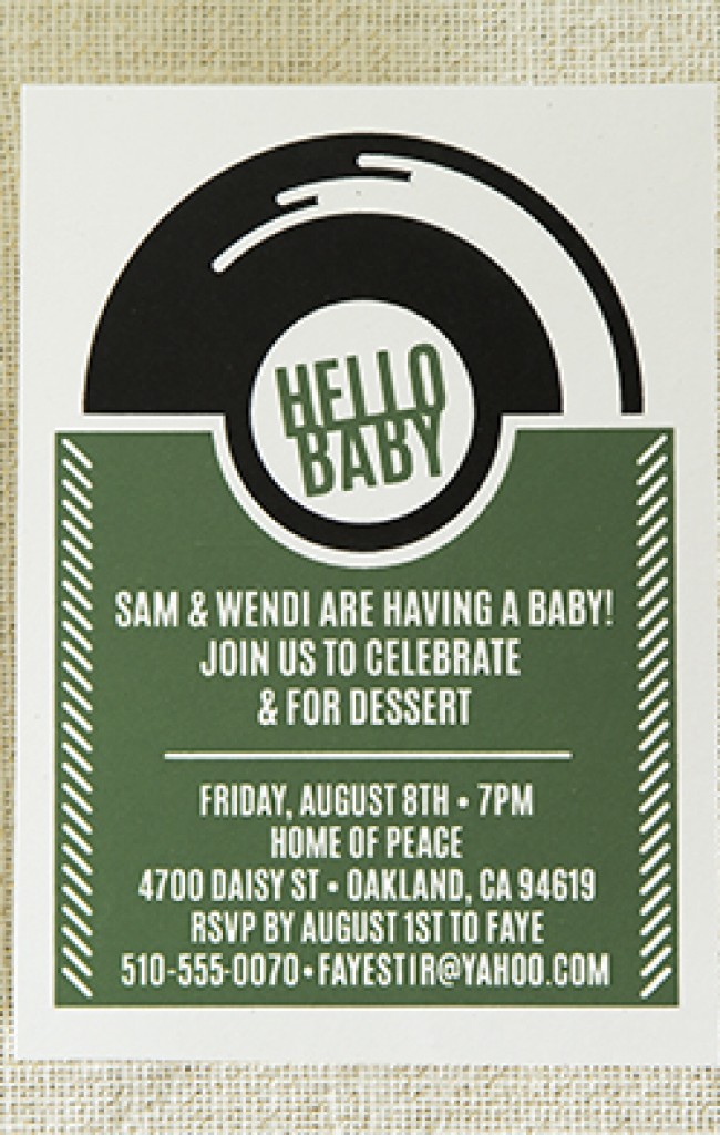 Record Baby Shower Invitation