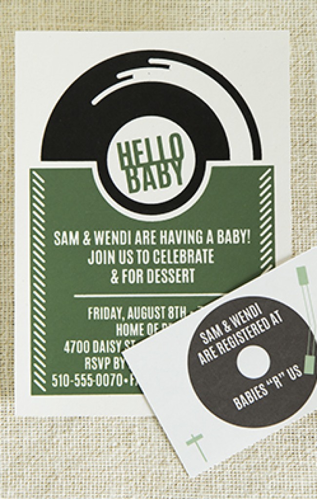 Record Baby Shower Invitation